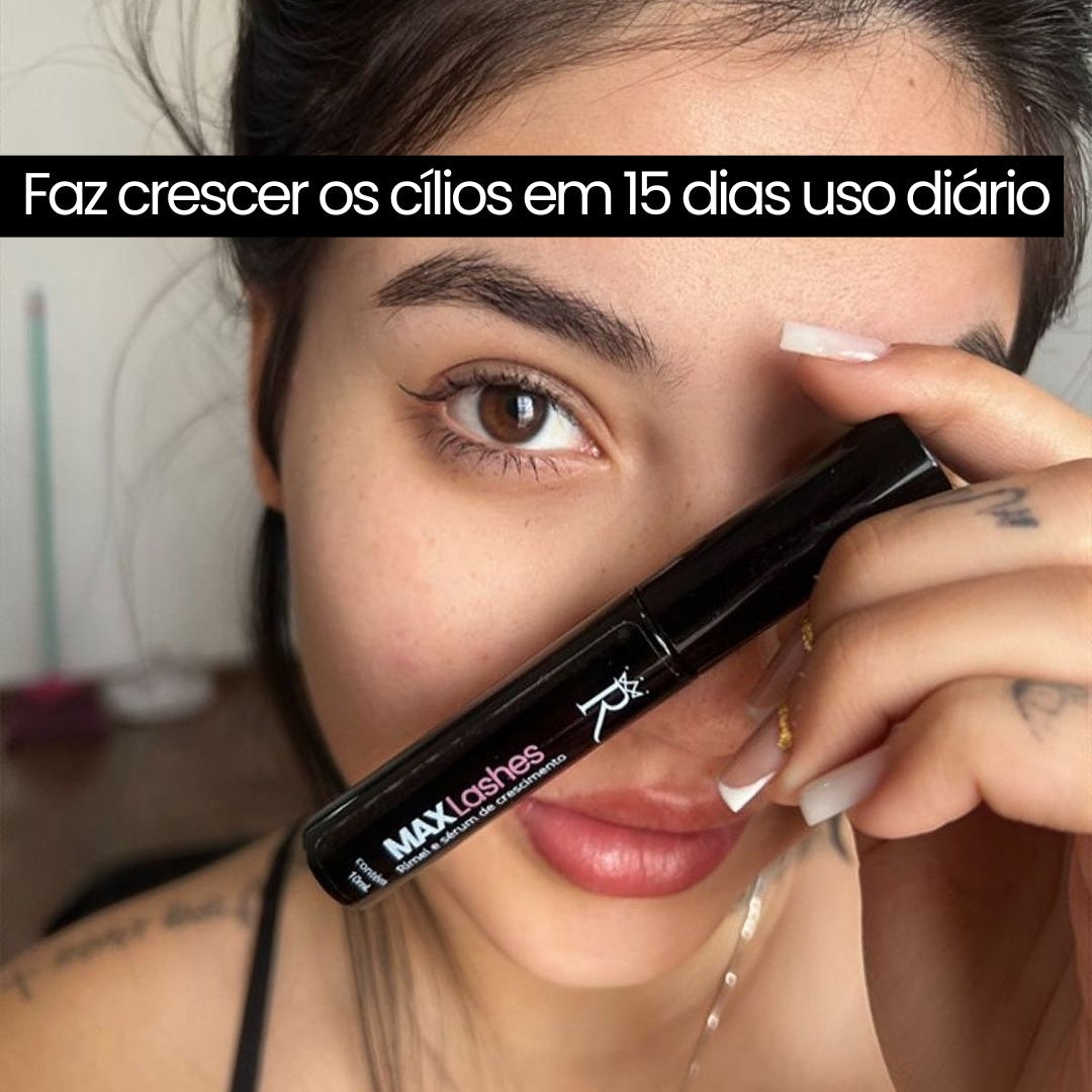 KIT 3 Max Lashes Rímel - 2 em 1 com sérum de crescimento